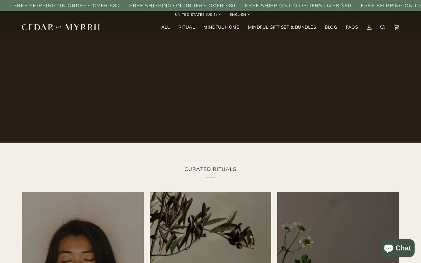 cedarandmyrrh.com homepage screenshot