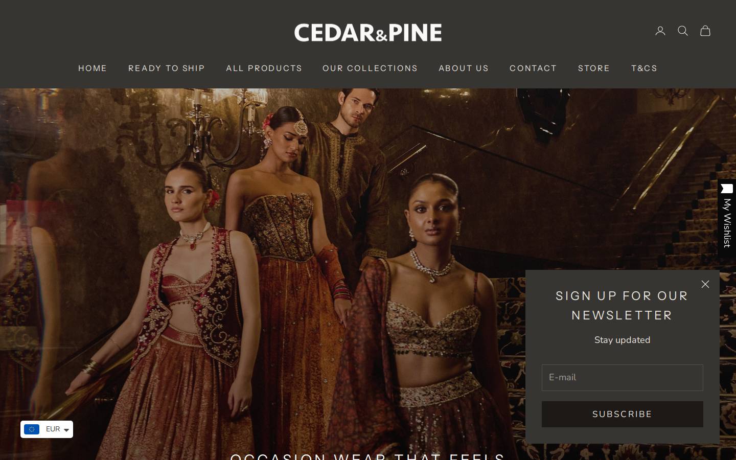 cedarandpine.in homepage screenshot