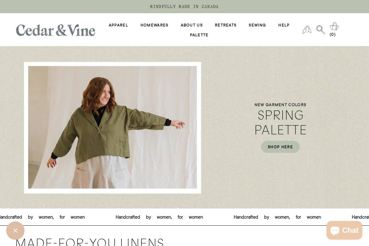 cedarandvine.net homepage screenshot