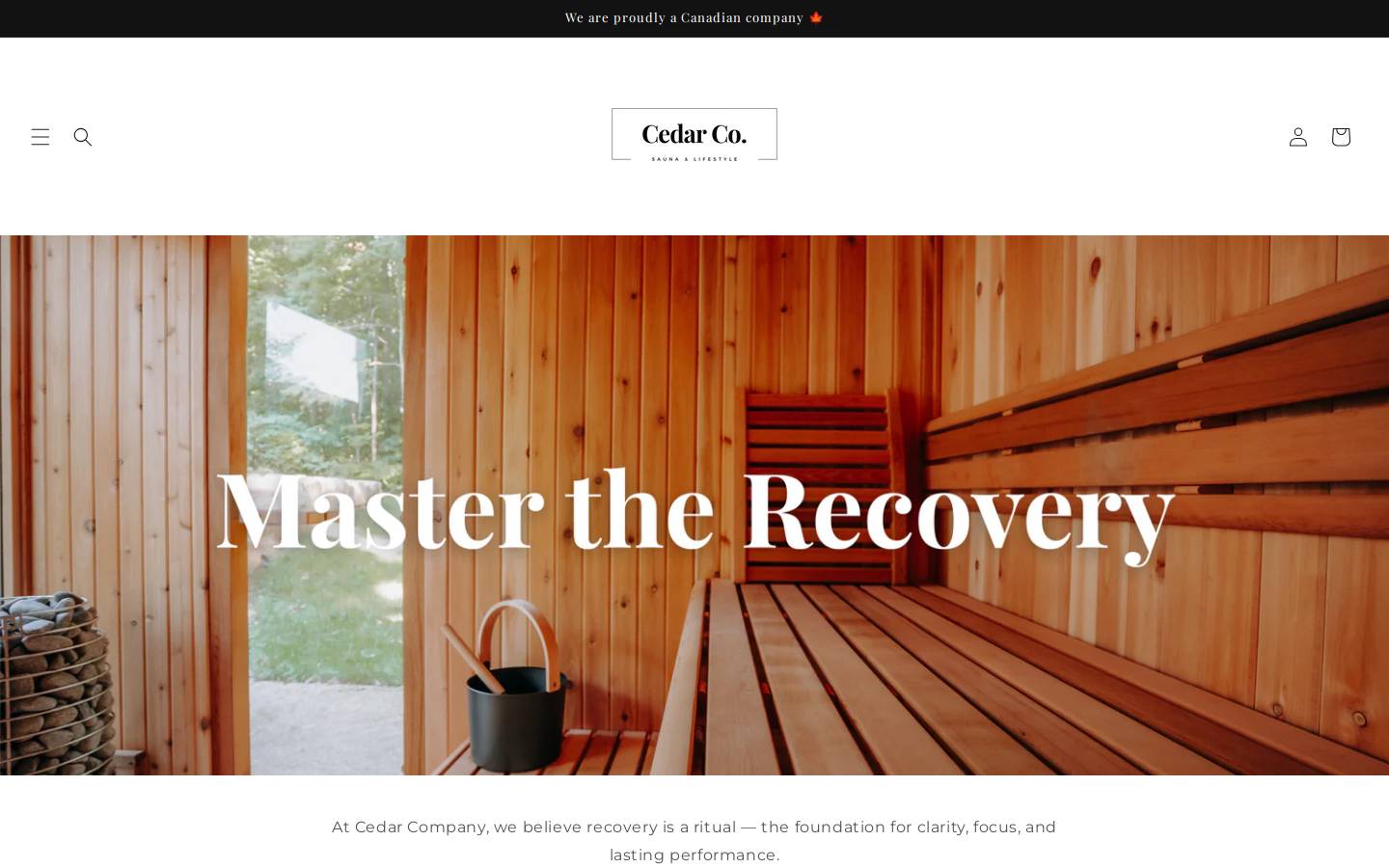 cedarcompanysauna.com homepage screenshot