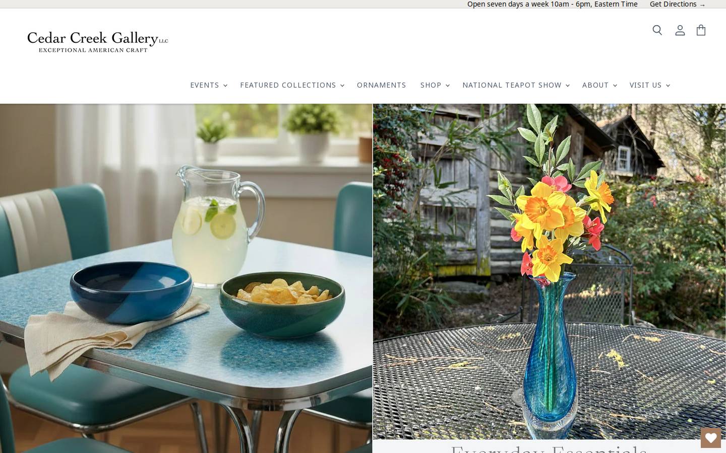 cedarcreekgallery.com homepage screenshot