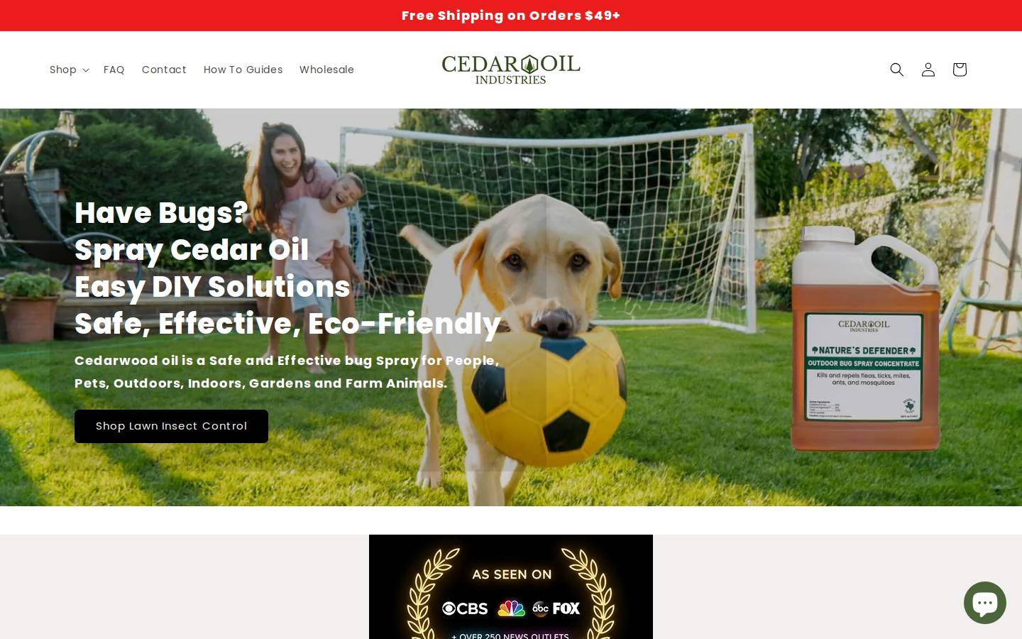 cedaroilstore.com homepage screenshot