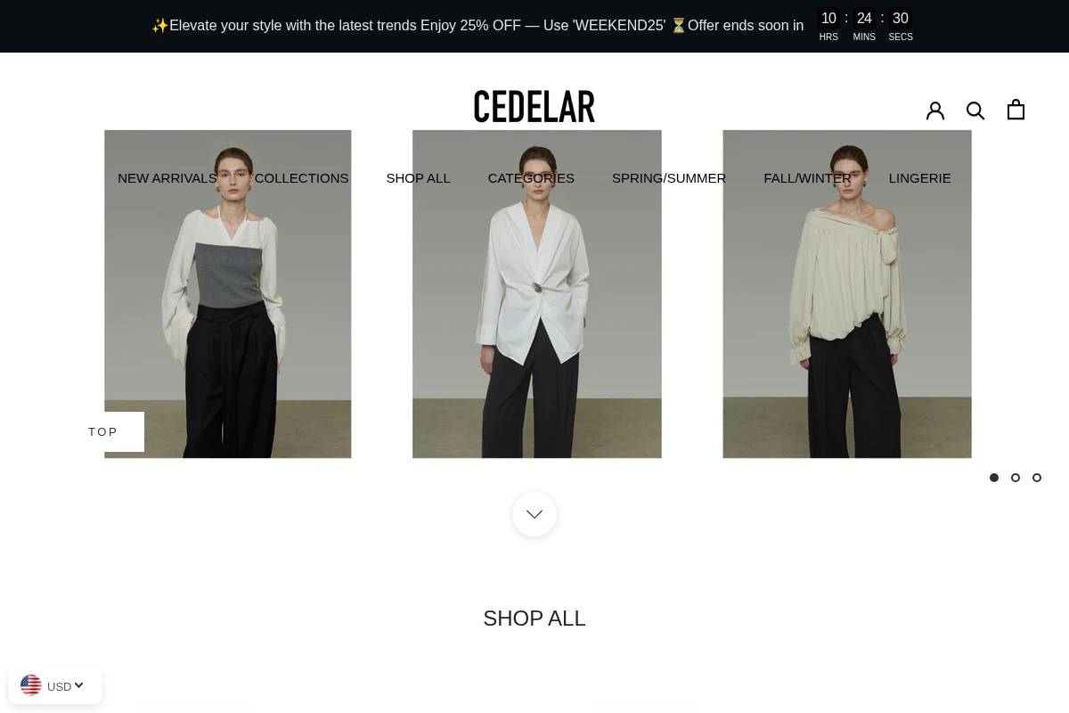 Cedelarcouture homepage screenshot