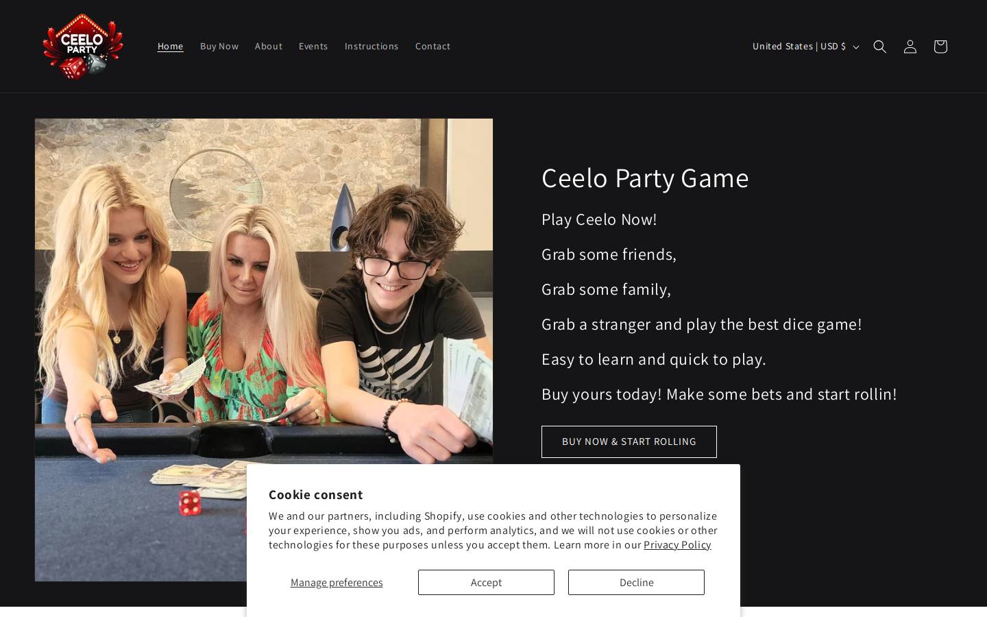 ceeloparty.com homepage screenshot