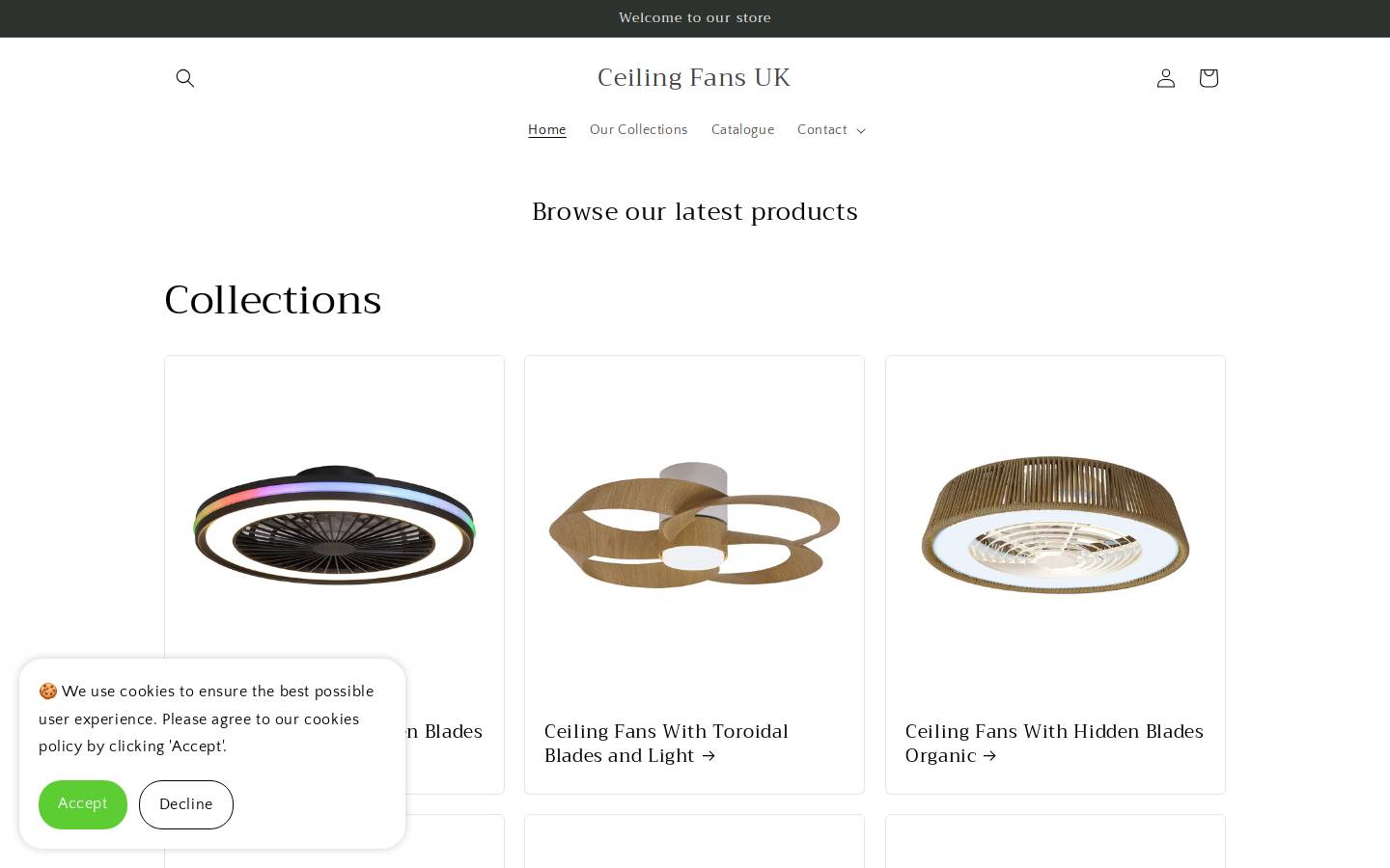 ceilingfansuk.co.uk homepage screenshot