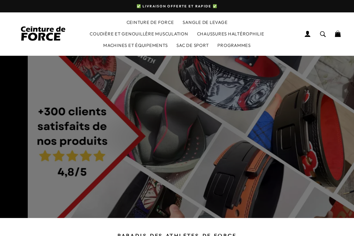 Ceinture de force homepage screenshot