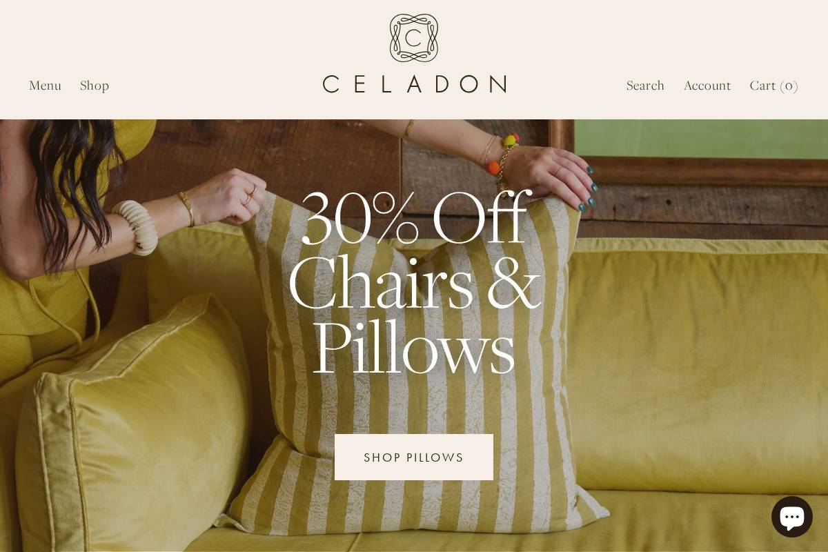 Celadon homepage screenshot