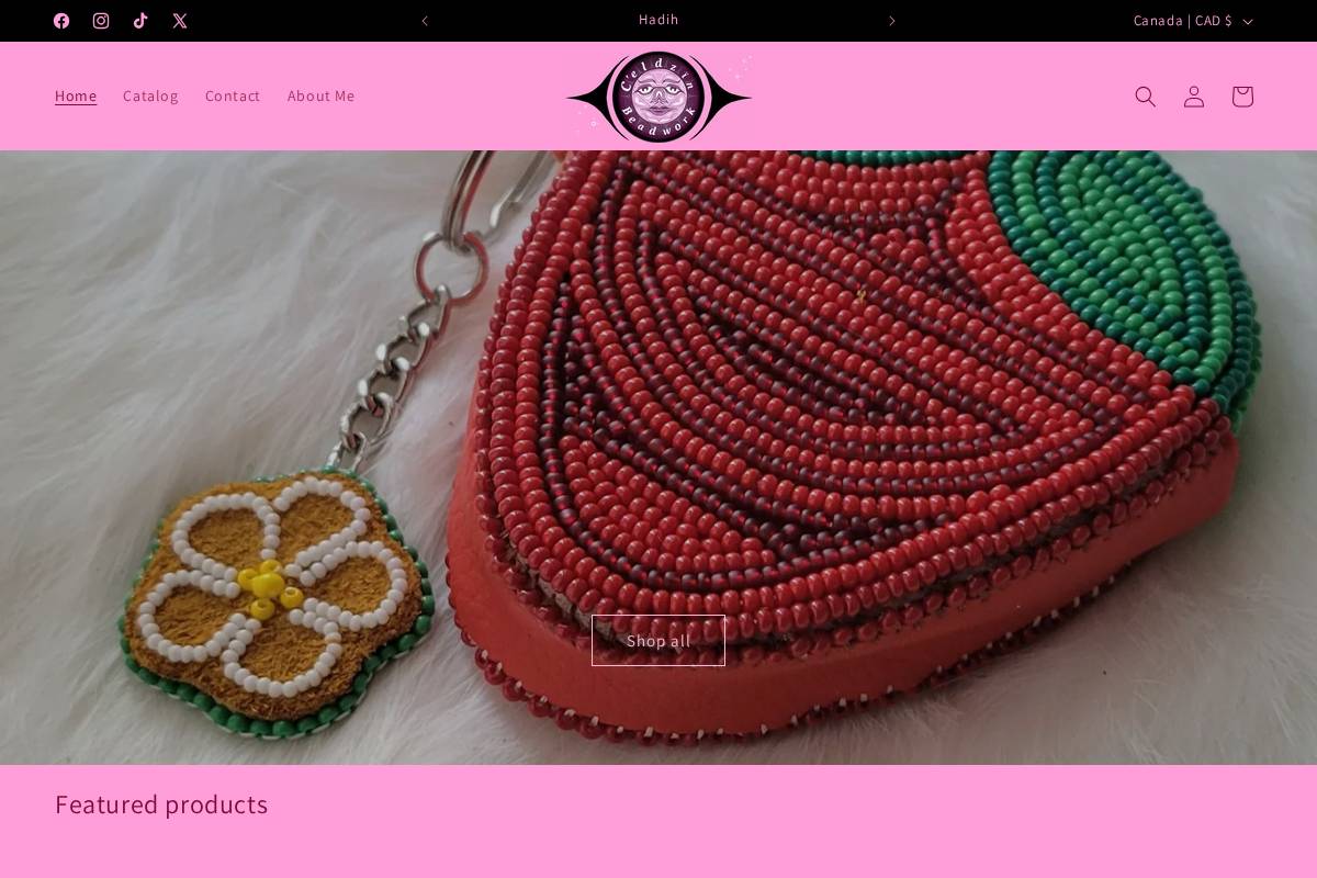 celdzinbeadwork.com homepage screenshot