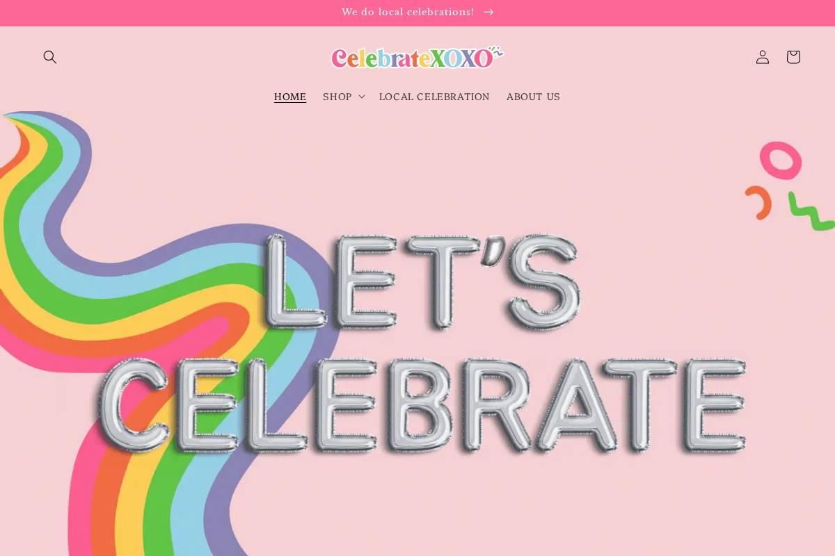 celebratexoxo.com homepage screenshot