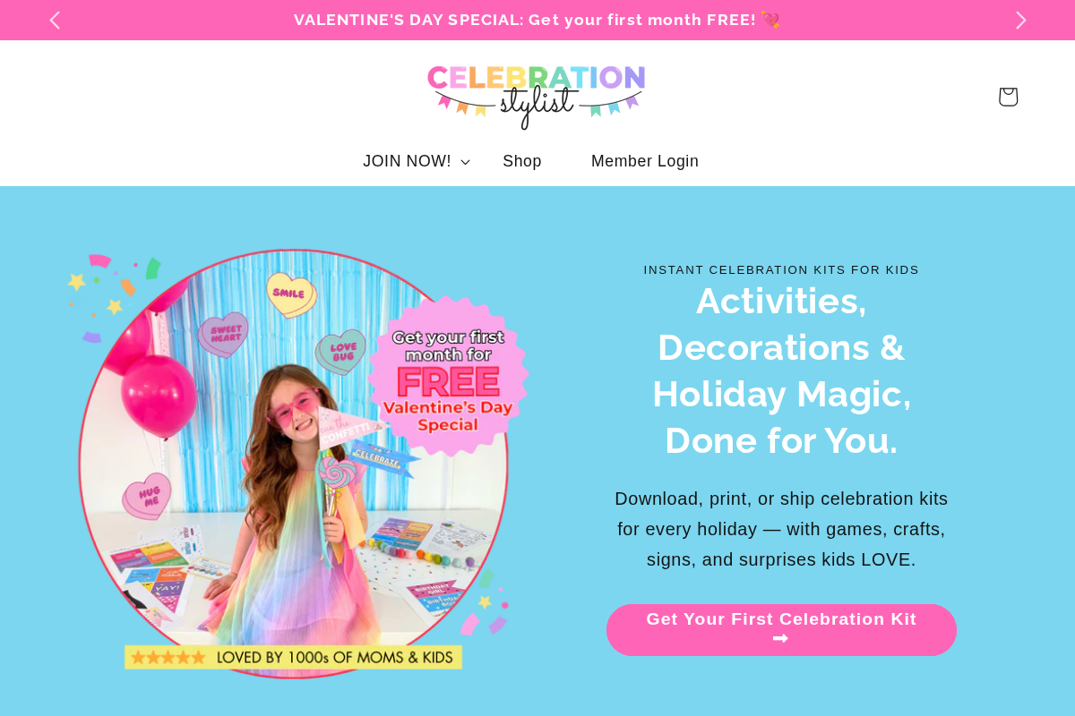 Celebration Stylist homepage screenshot