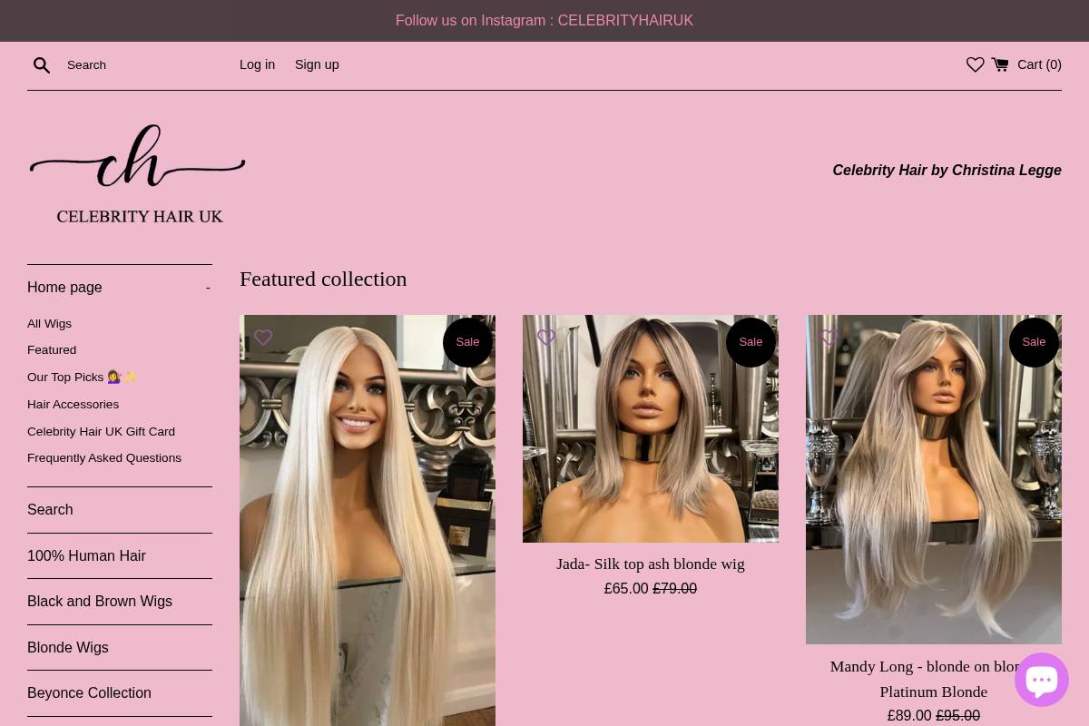 Celebrityhairuk homepage screenshot
