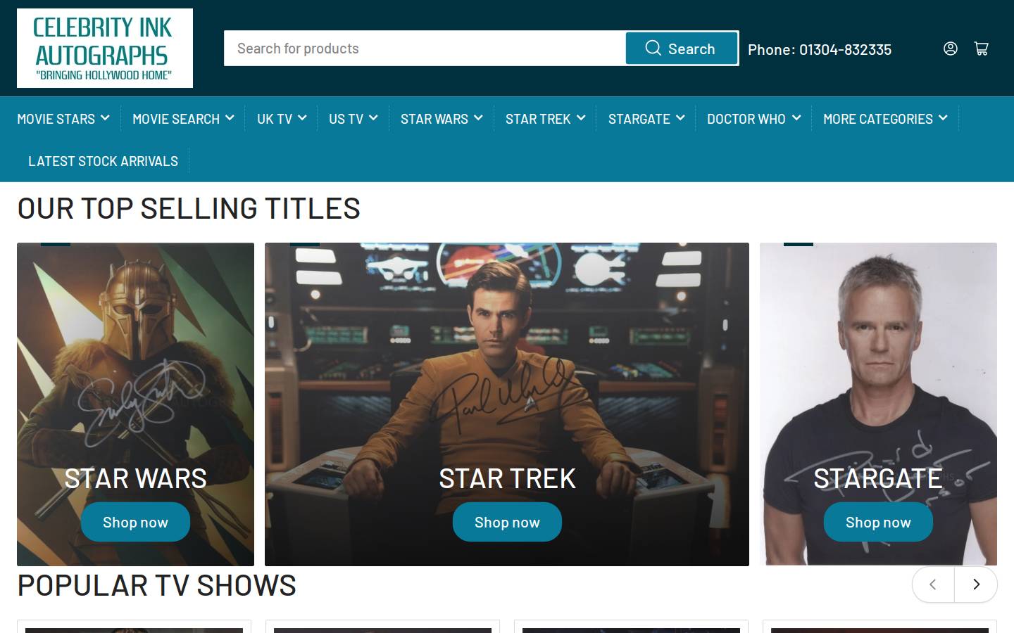 Celebrity Ink UK homepage screenshot