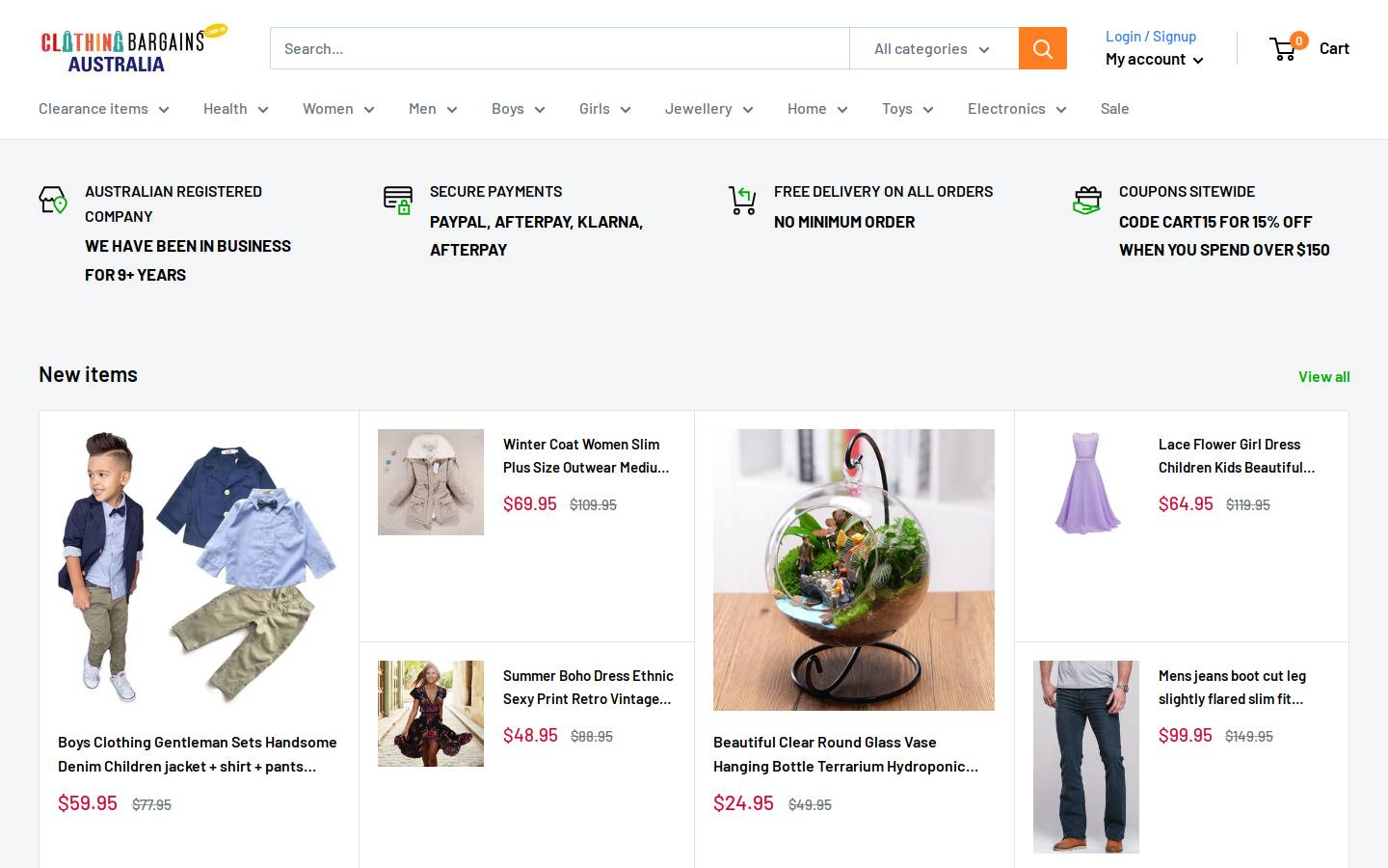 - reviews for bargains online USA ONLY homepage screenshot