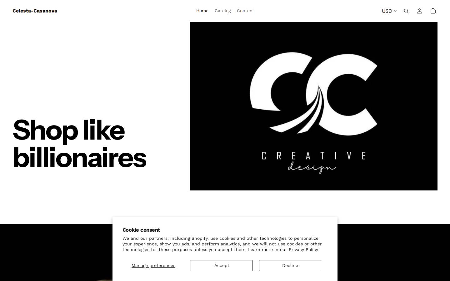 celestacasanova.com homepage screenshot