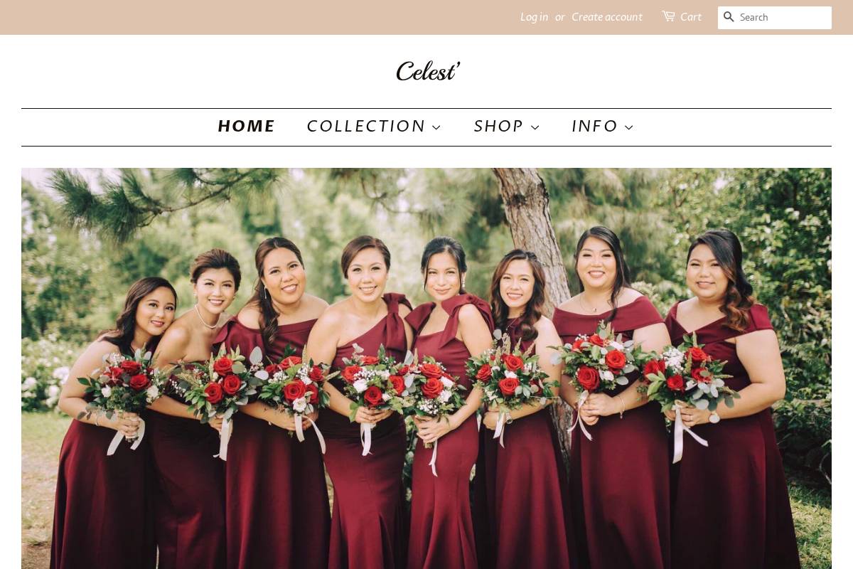 celestclothing.com homepage screenshot