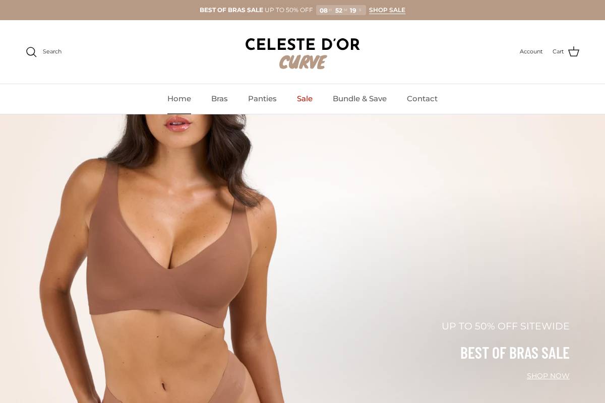 Celeste D'or Curve homepage screenshot