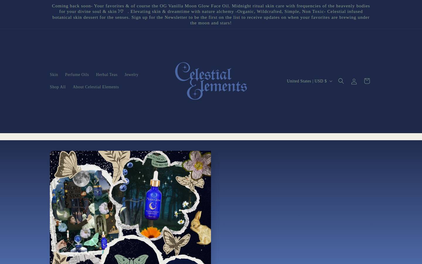 celestialelements.com homepage screenshot