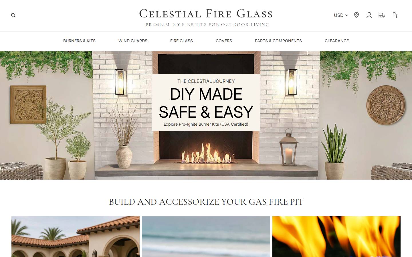 Celestial Fire Glass homepage screenshot