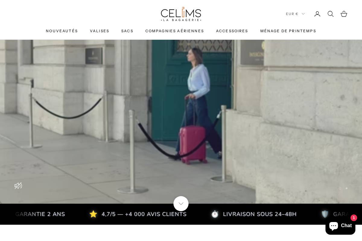 Celims homepage screenshot