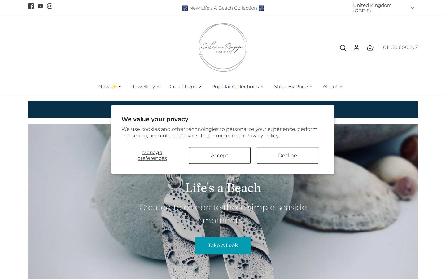 celinaruppjewellery.co.uk homepage screenshot