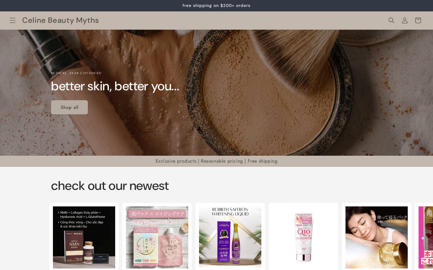 celinebeautymyths.com homepage screenshot