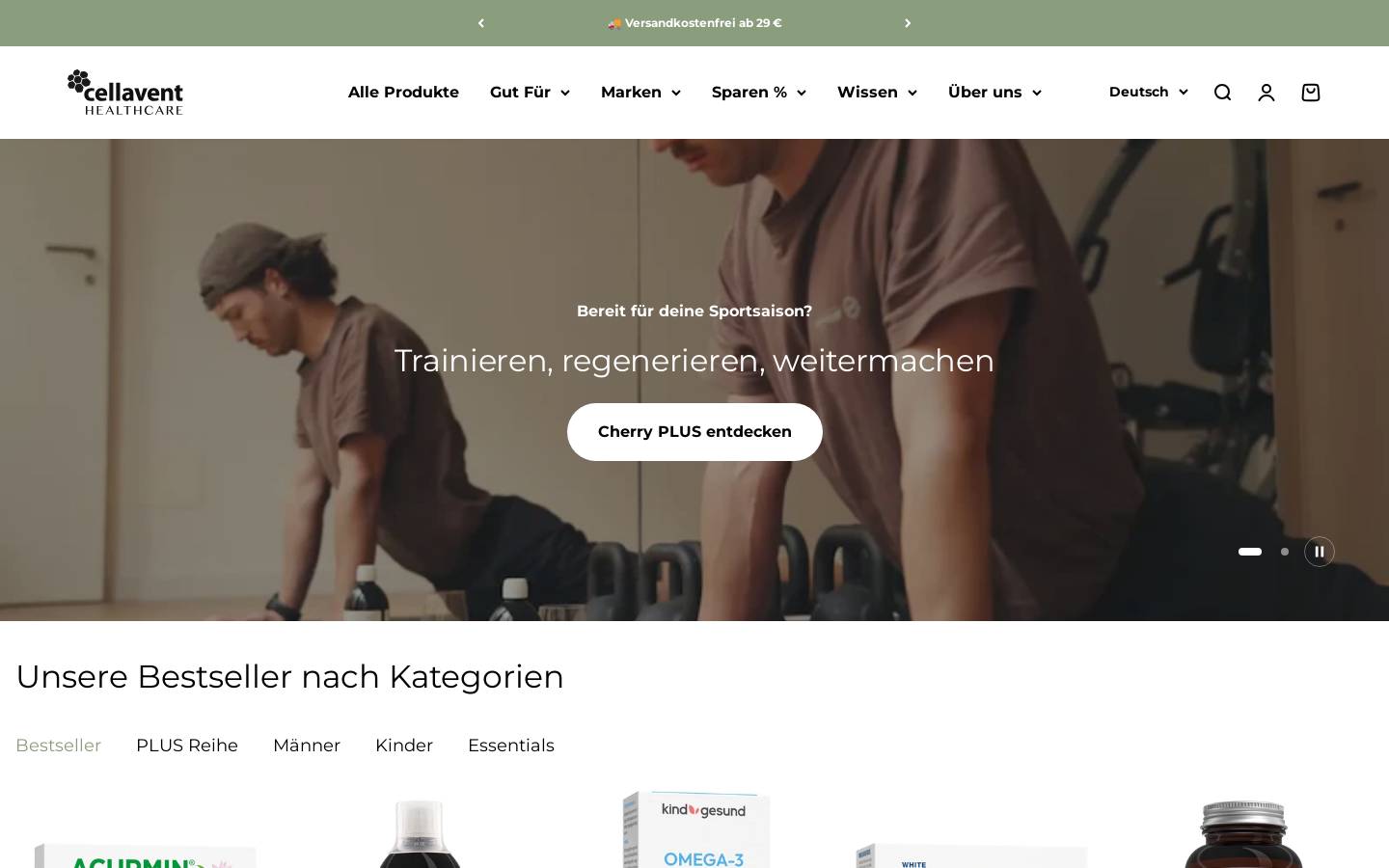 cellavent.de homepage screenshot