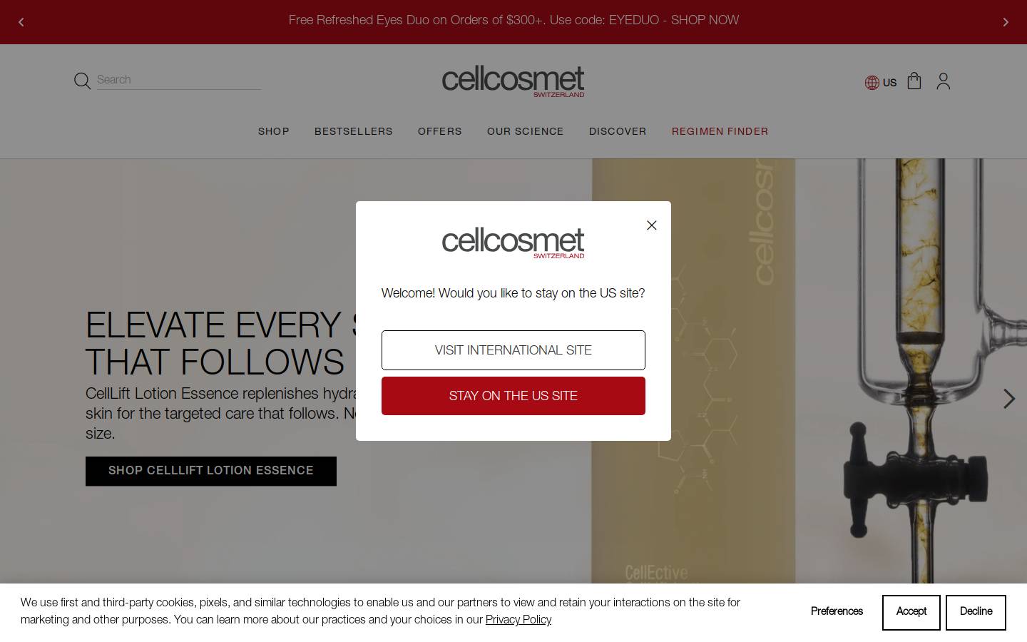 Cellcosmet-Cellmen homepage screenshot