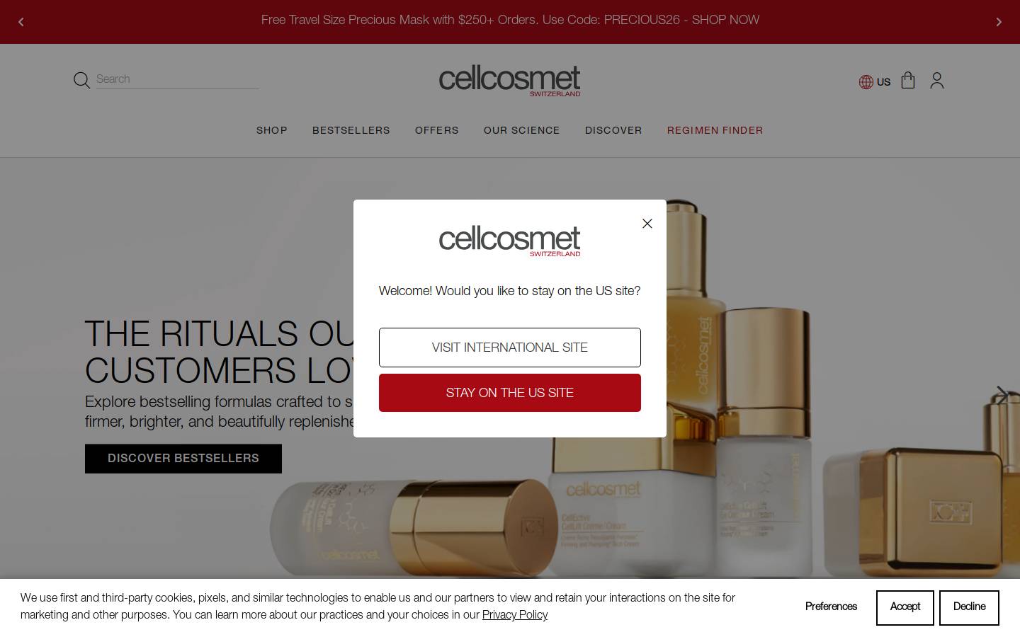 cellcosmet.com homepage screenshot