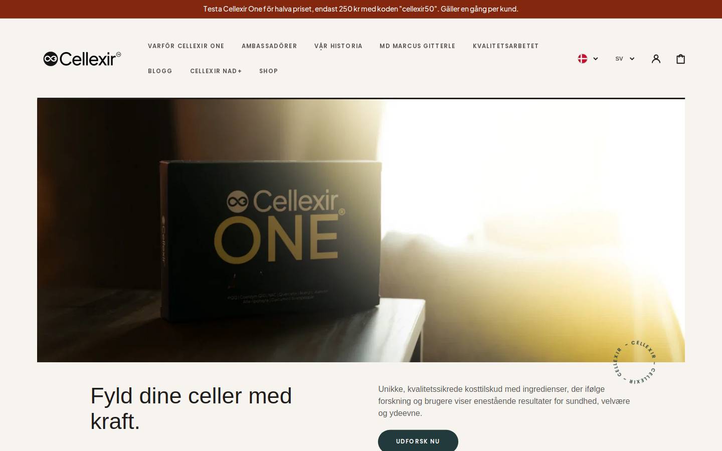 cellexirhealth.com homepage screenshot