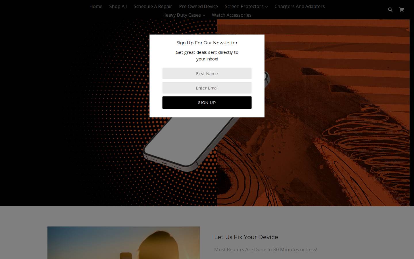 cellphonerepairfairfax.com homepage screenshot