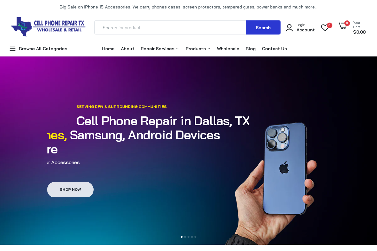 Cell Phone Repair TX homepage screenshot