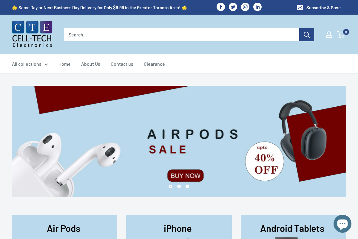 celltechelectronics.ca homepage screenshot