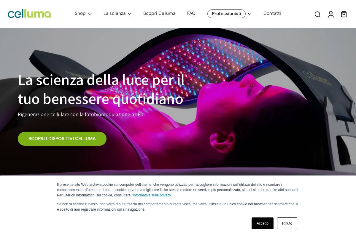 celluma.it homepage screenshot