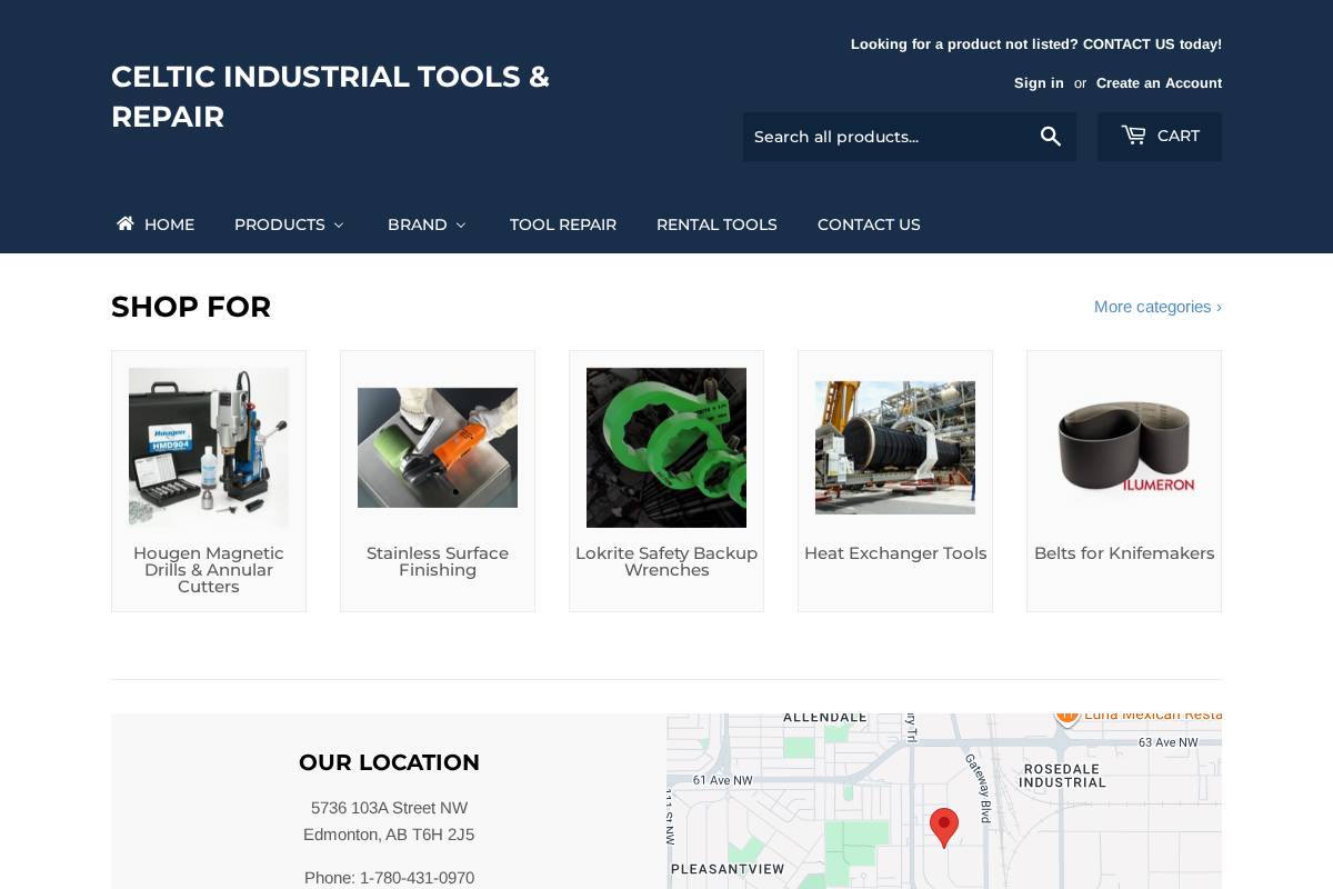 celticindustrial.com homepage screenshot