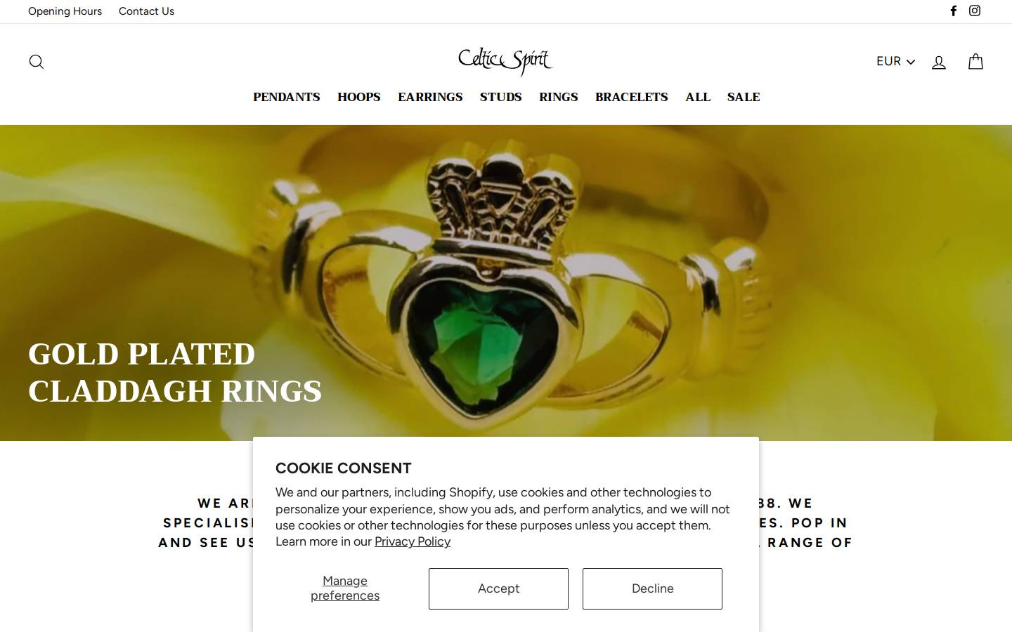 celticspirit.ie homepage screenshot