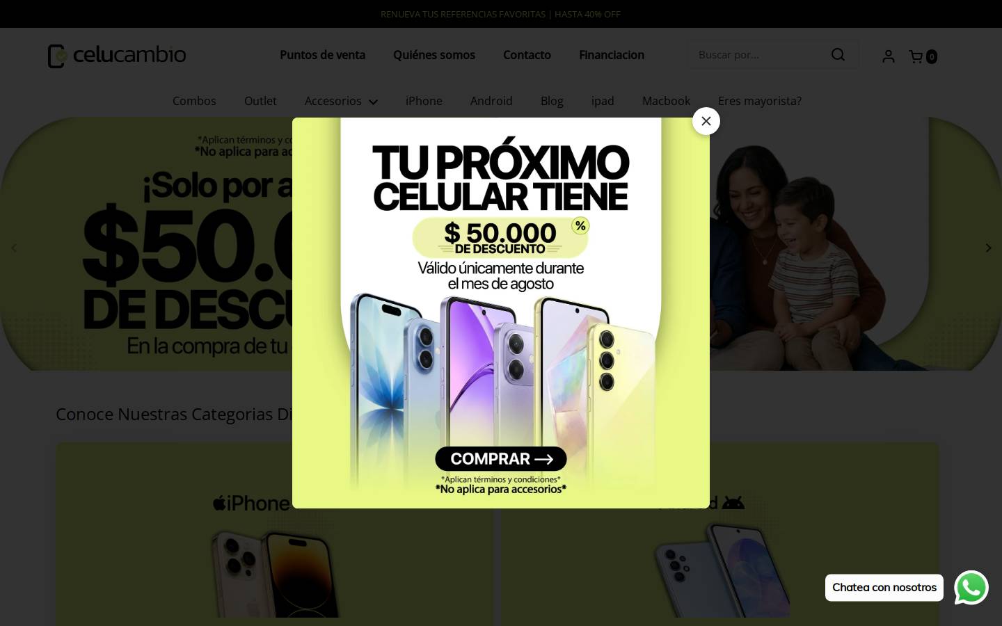 celucambio.com homepage screenshot
