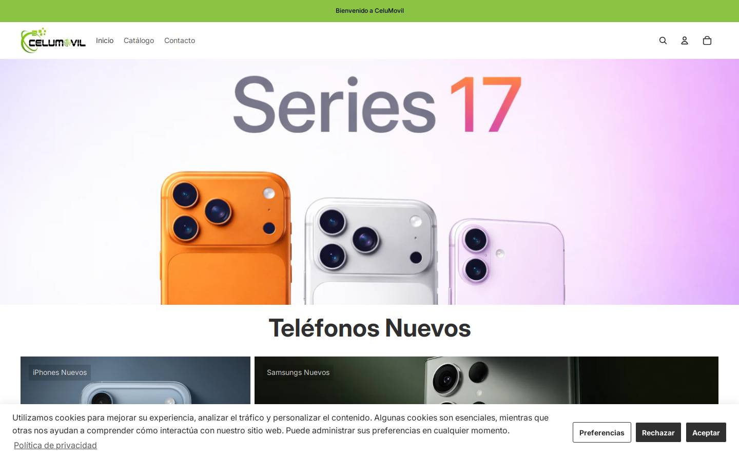 CELUMOVIL homepage screenshot