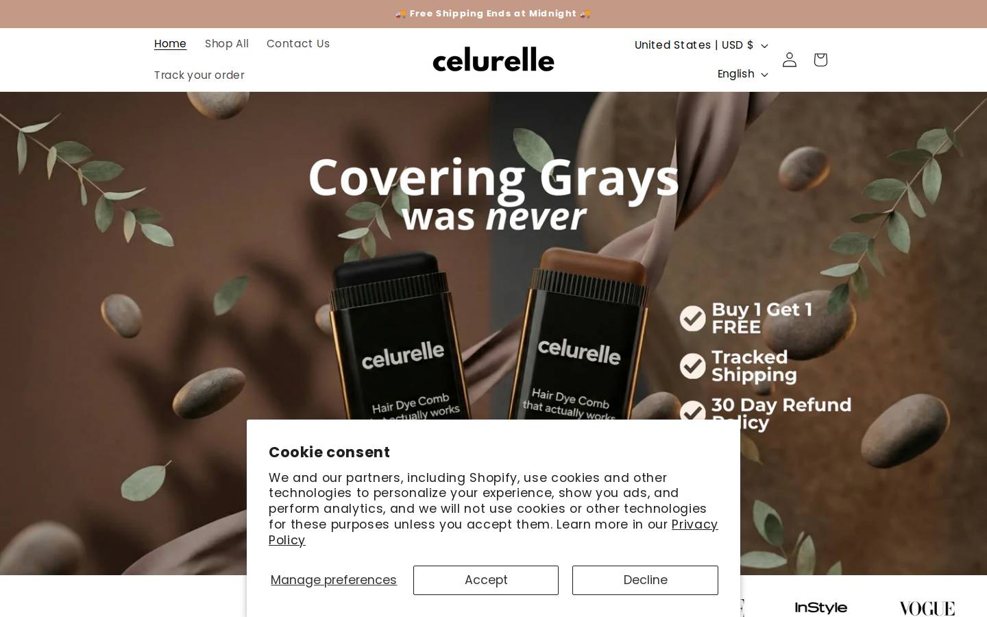 celurelle.com homepage screenshot