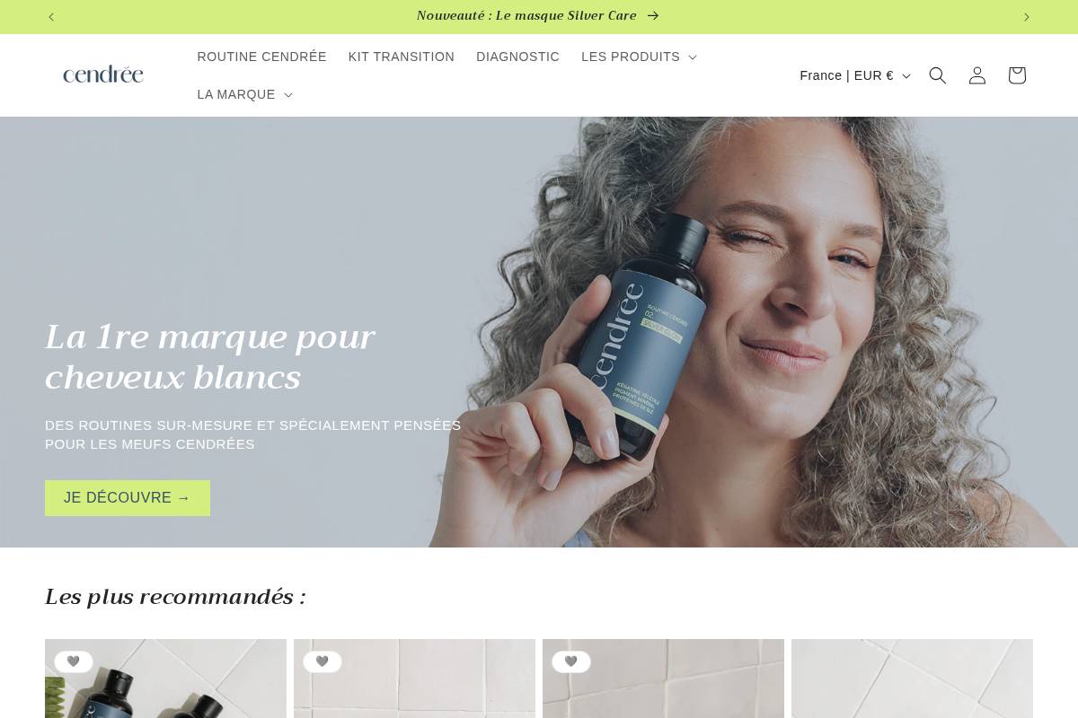 cendree.fr homepage screenshot