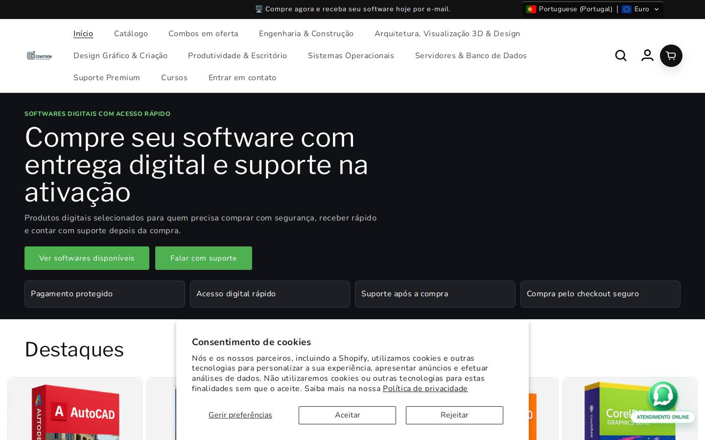cenotron.com homepage screenshot