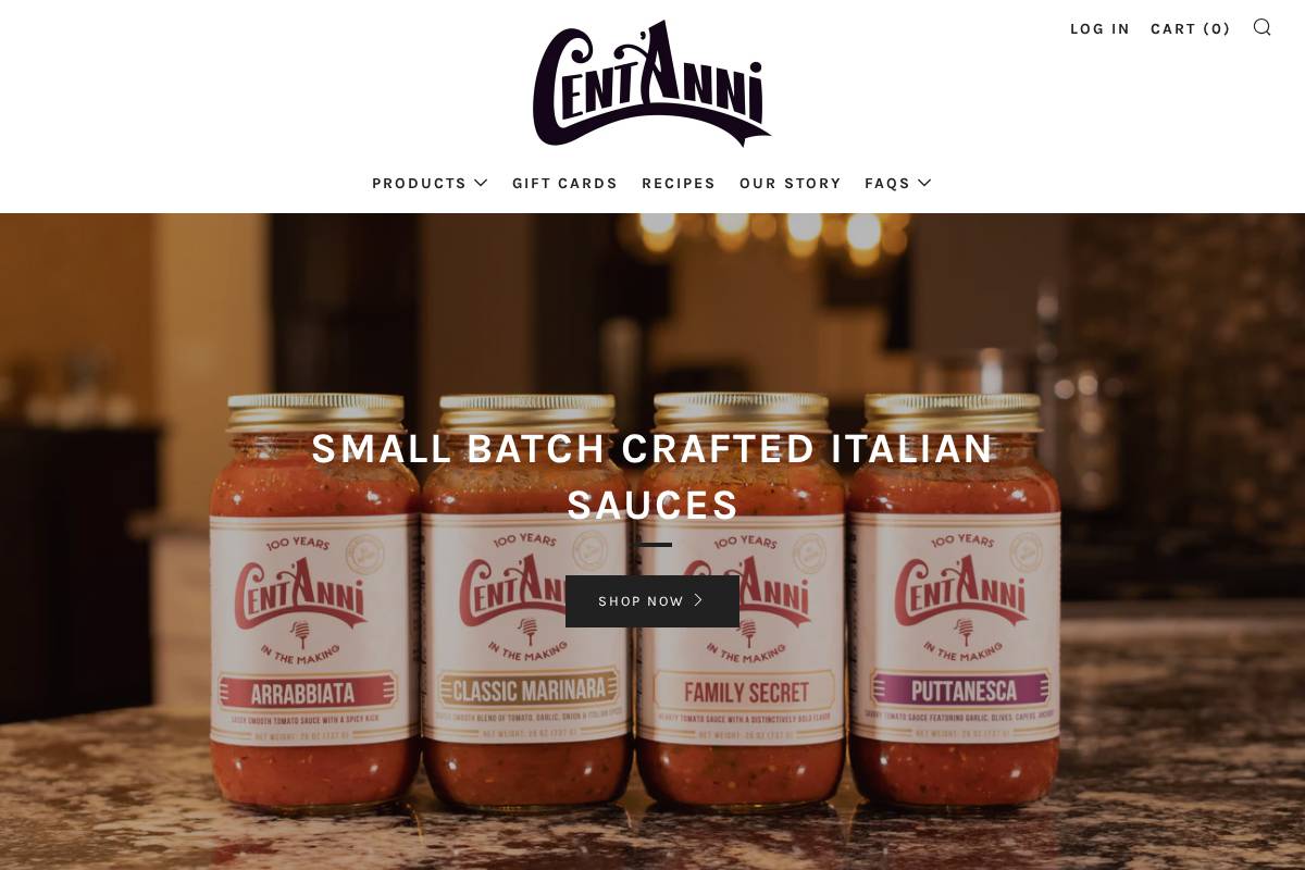 centannifoods.com homepage screenshot