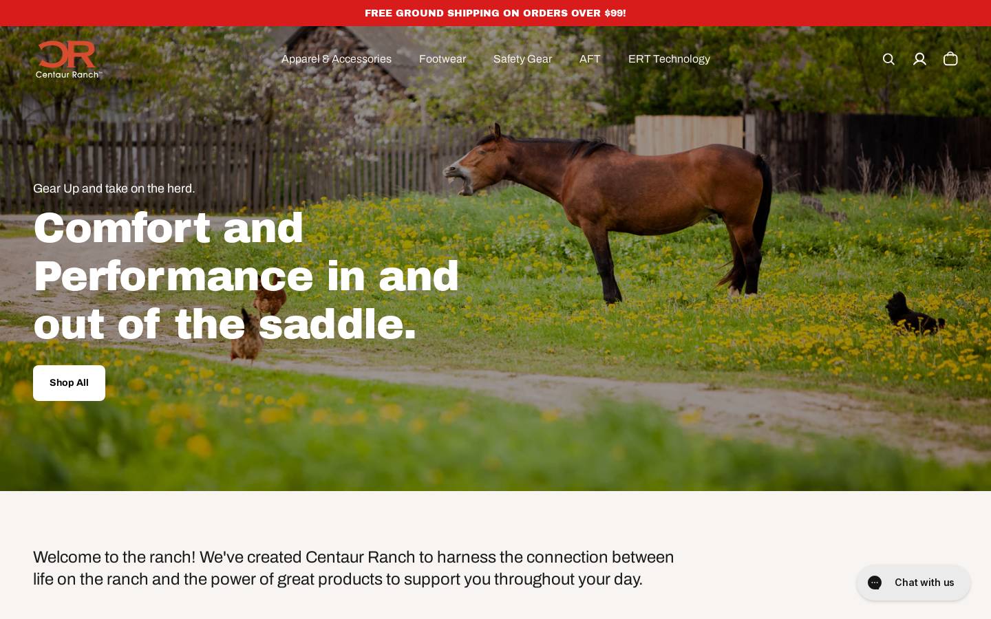 centaurranchgear.com homepage screenshot