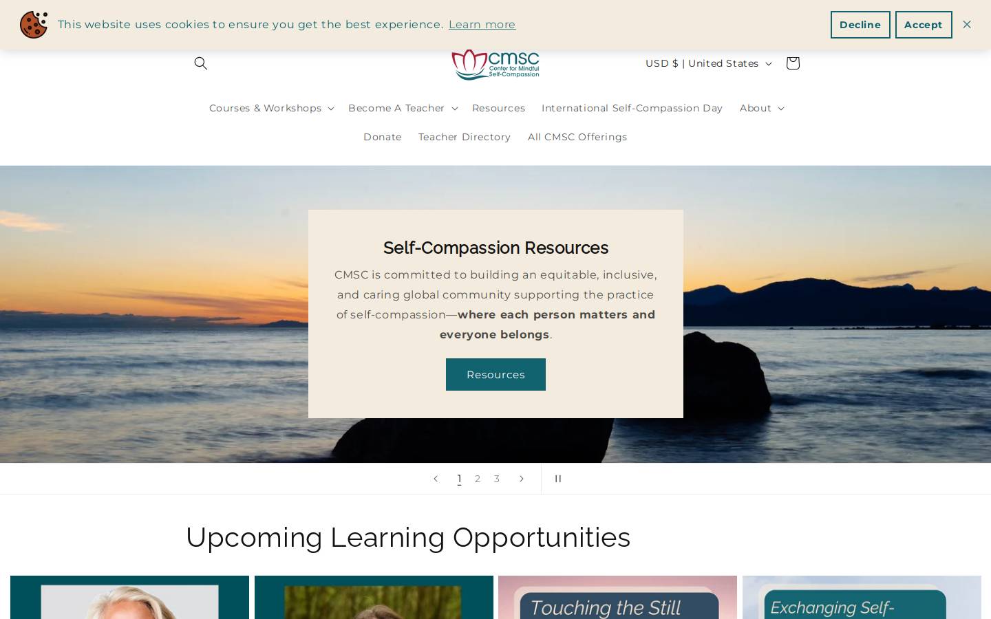 centerformsc.org homepage screenshot