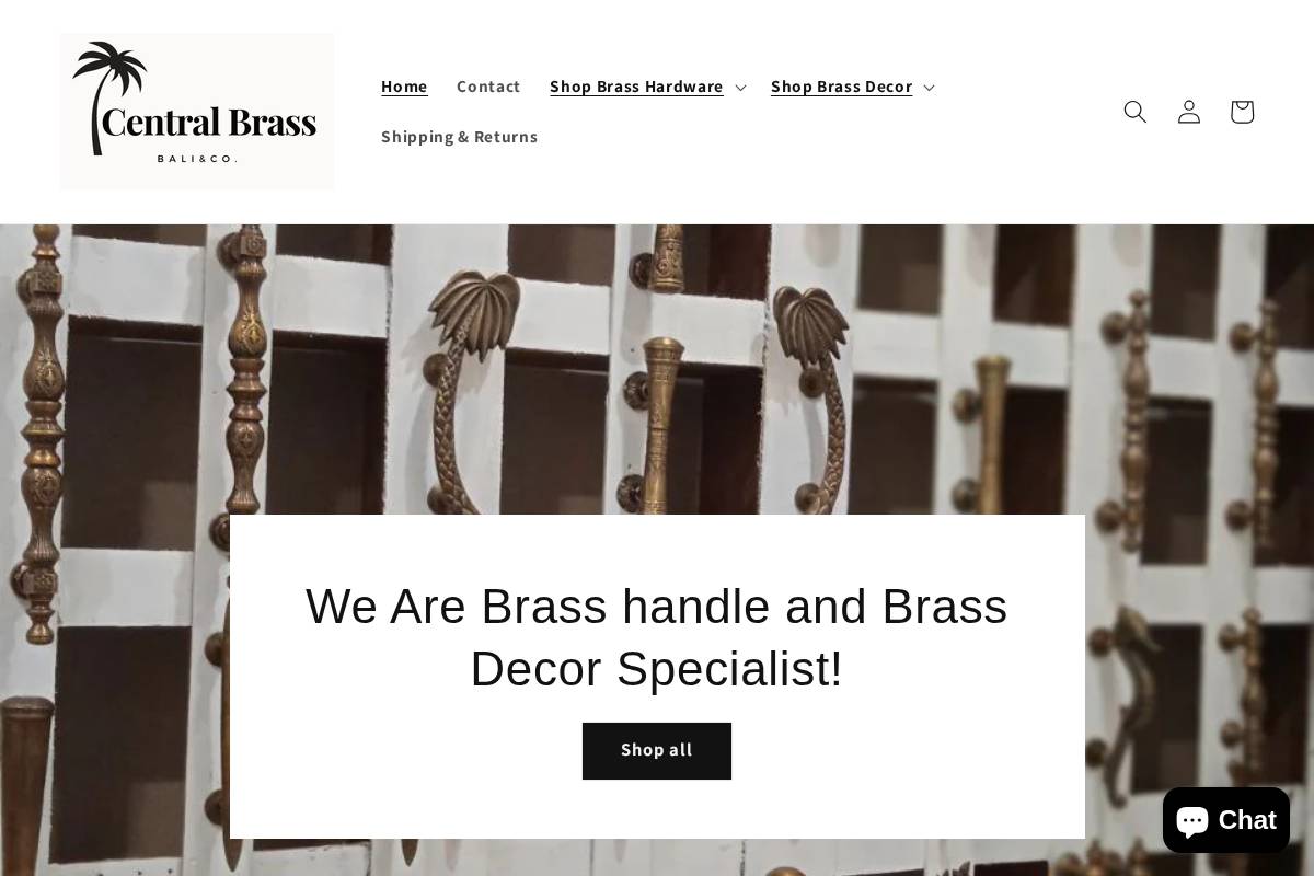 centralbrassbali.com homepage screenshot