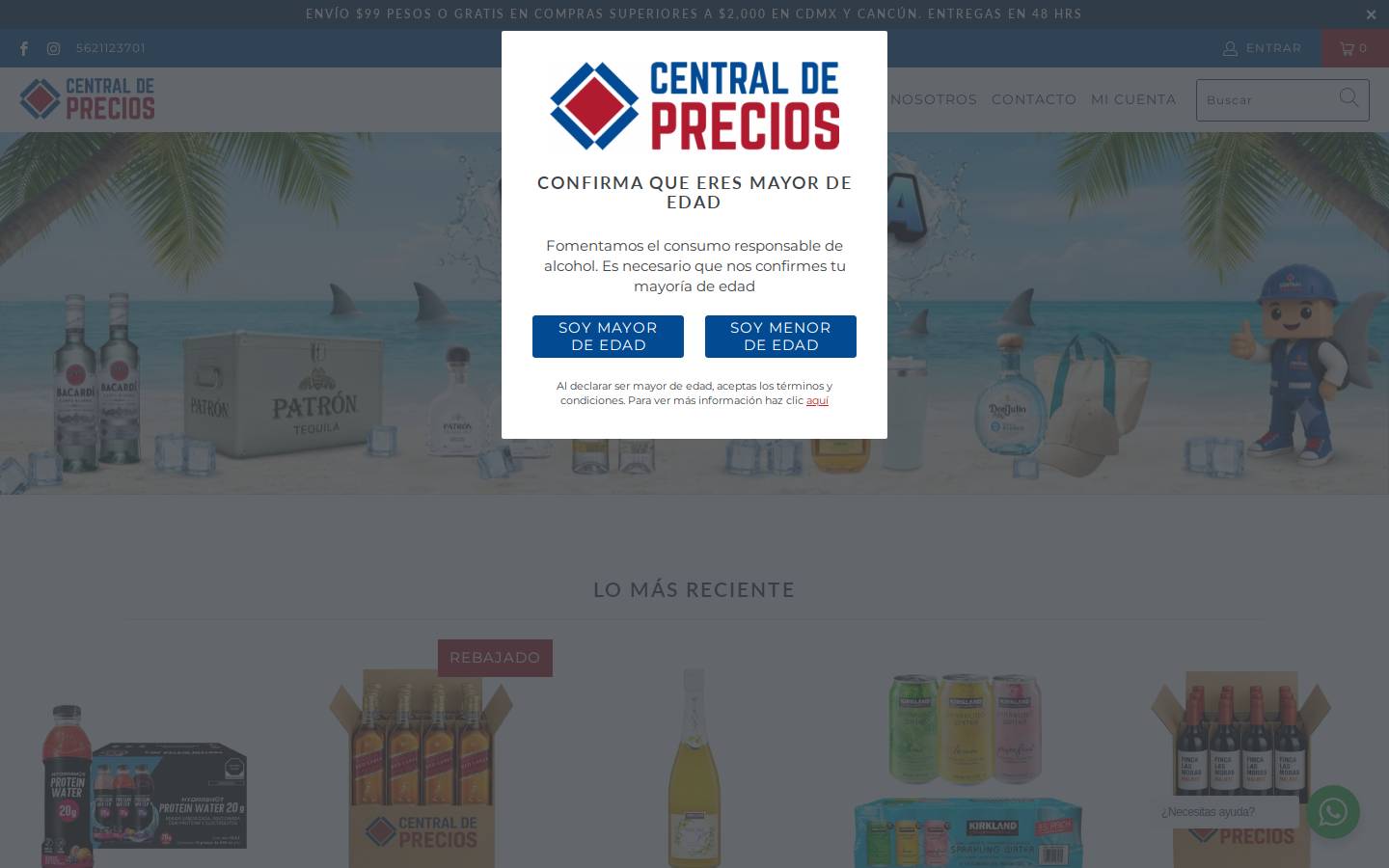 centraldeprecios.com homepage screenshot