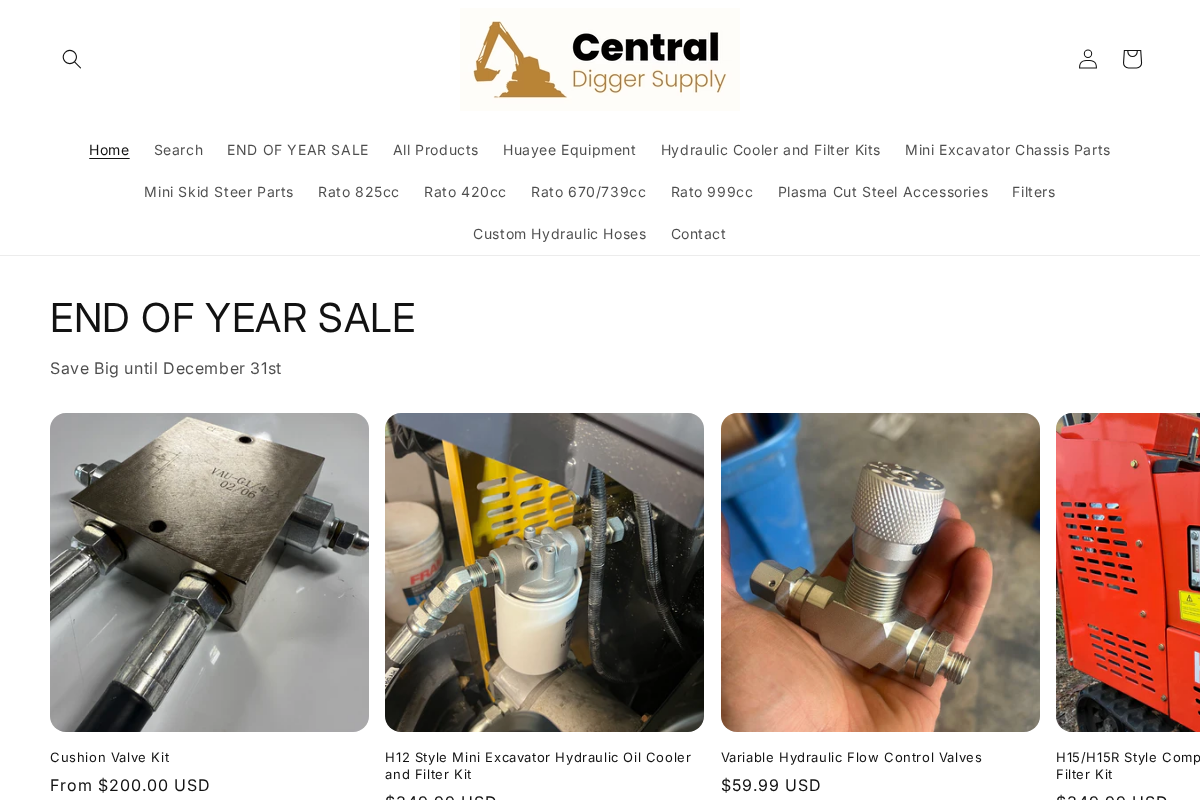 centraldiggersupply.com homepage screenshot