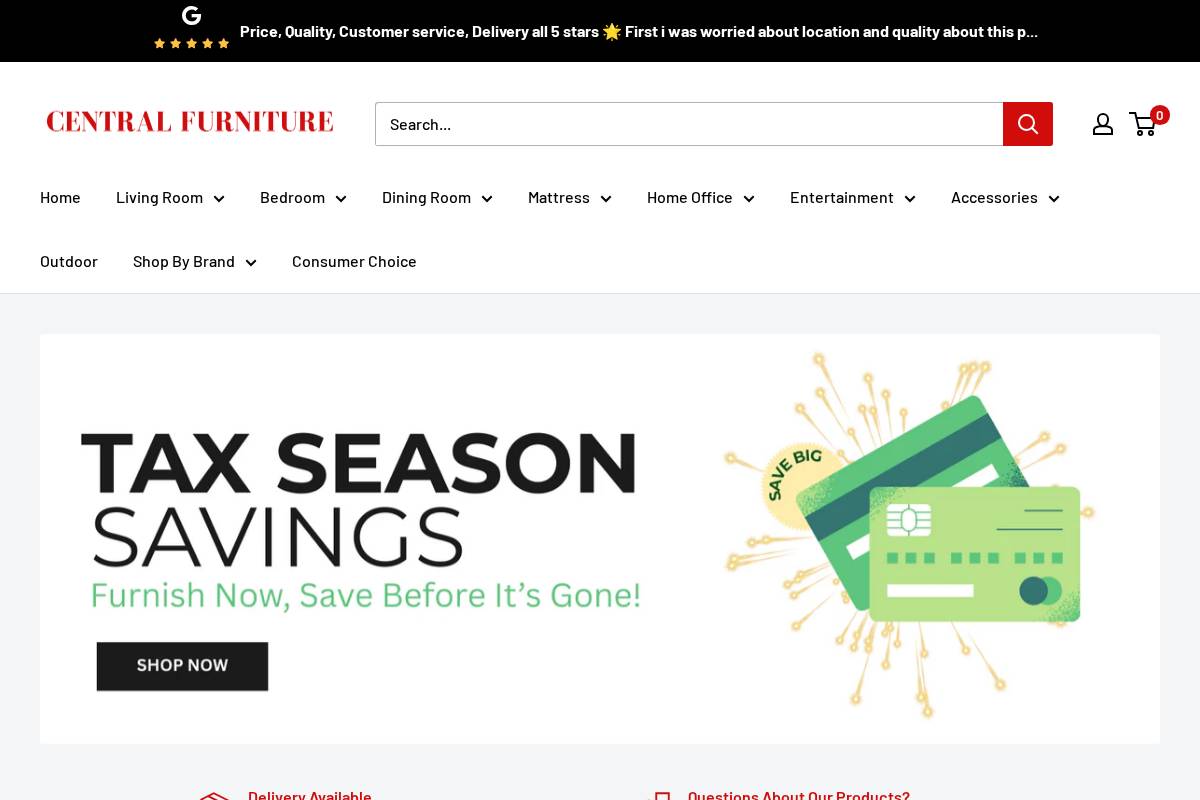 centralfurniturechino.com homepage screenshot