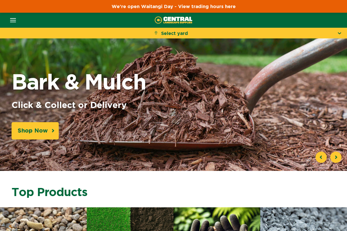 Central Landscape Supplies homepage screenshot