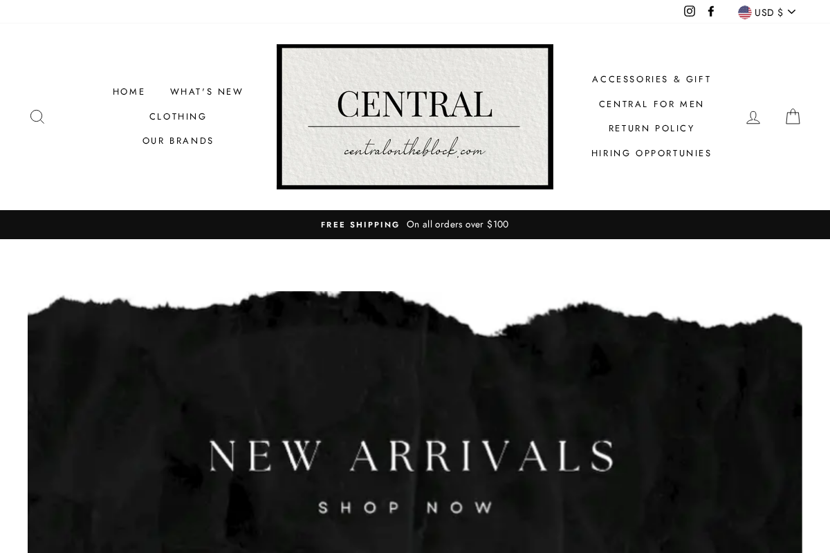 Central Shop Highland Park homepage screenshot