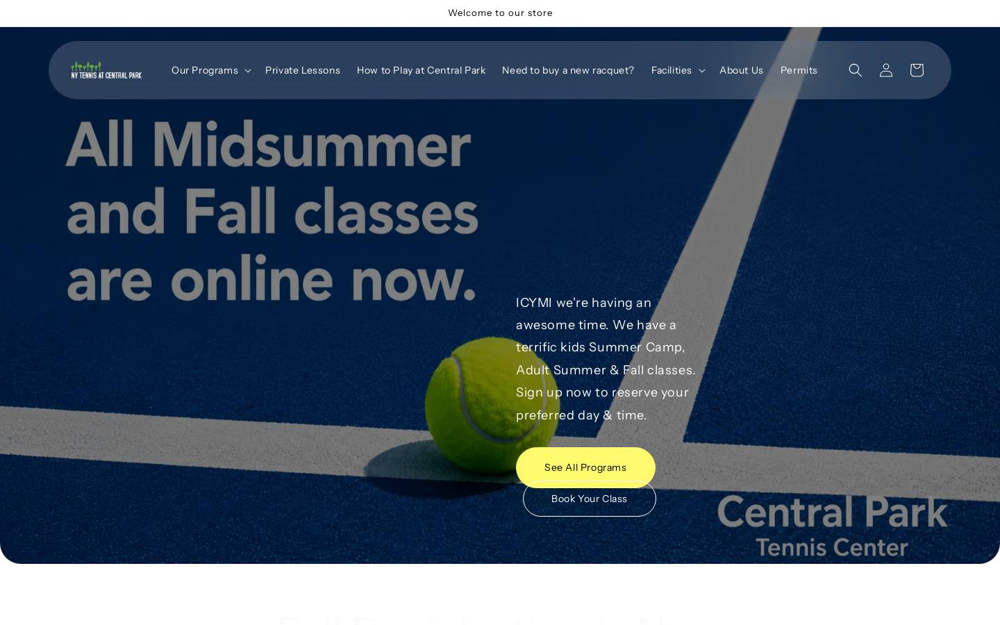 centralparktenniscenter.com homepage screenshot
